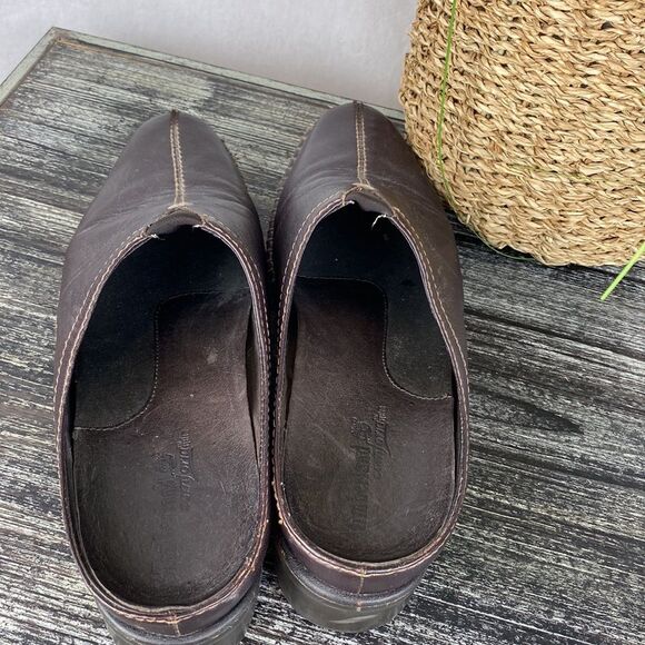Timberland Brown Leather Slip On Mule Clog Shoe 9 - Picture 7 of 9